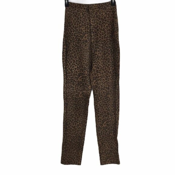 LPA Leopard Leather Suede Pants Animal Print - Picture 1 of 8